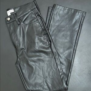 Now This Black Faux Leather Straight-Leg Pants